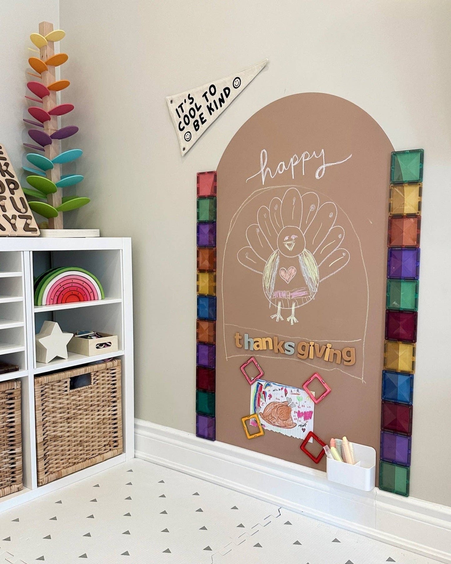 LARGE Magic Playwall (Caramel) - Arch Magnetic Wall Decal for Kids