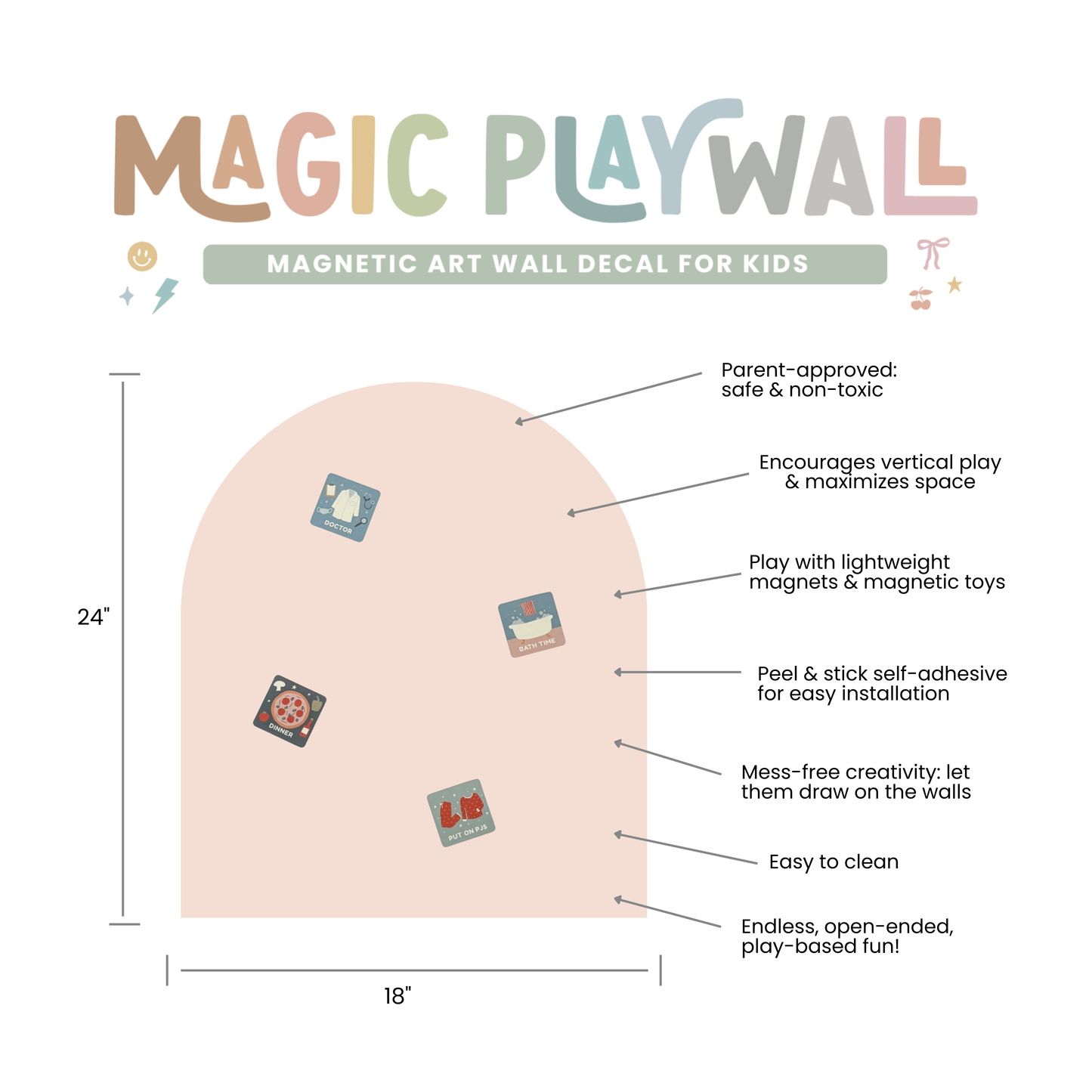 MINI Magic Playwall (Caramel) - Arch Magnetic Art Wall Decal
