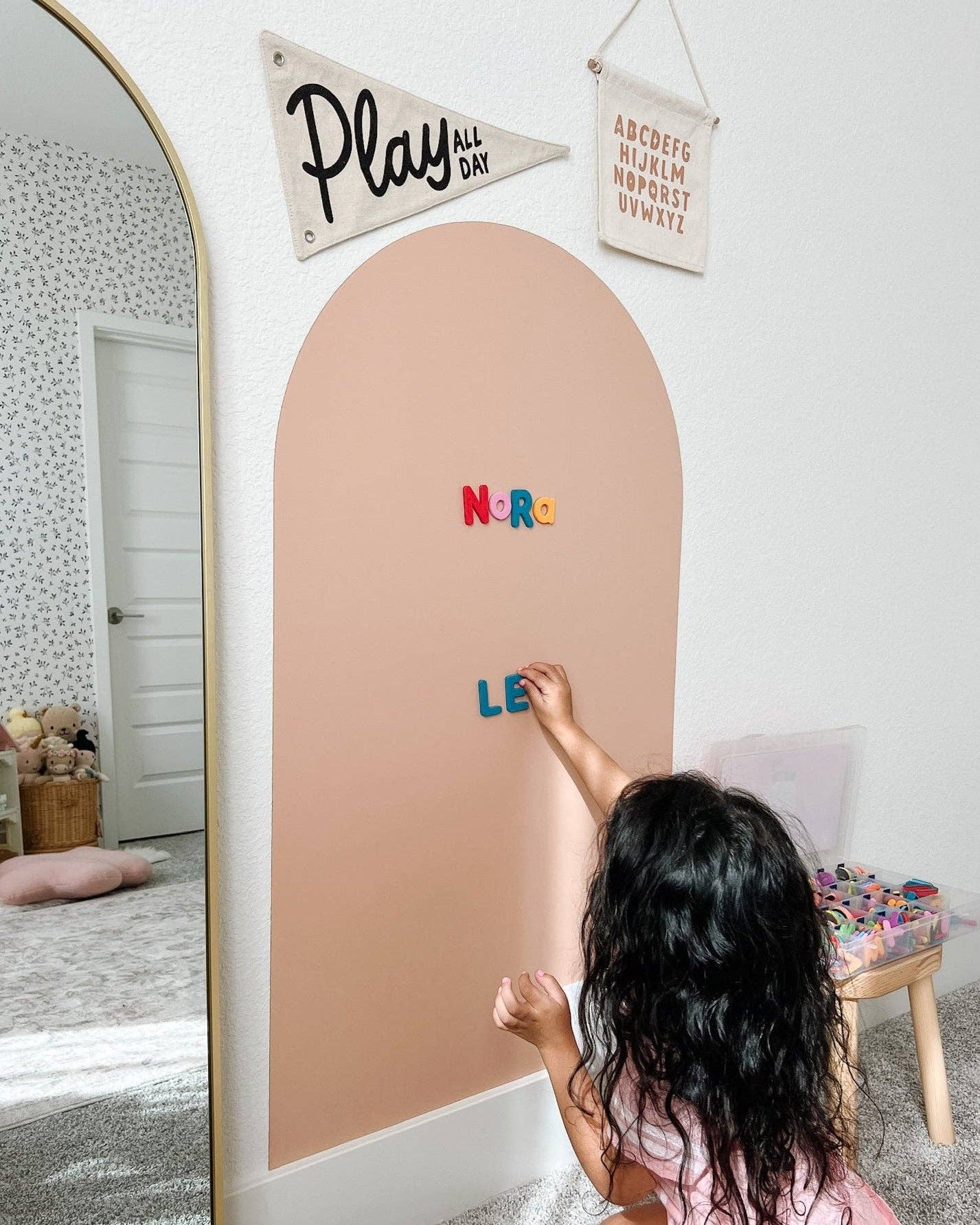 LARGE Magic Playwall (Caramel) - Arch Magnetic Wall Decal for Kids