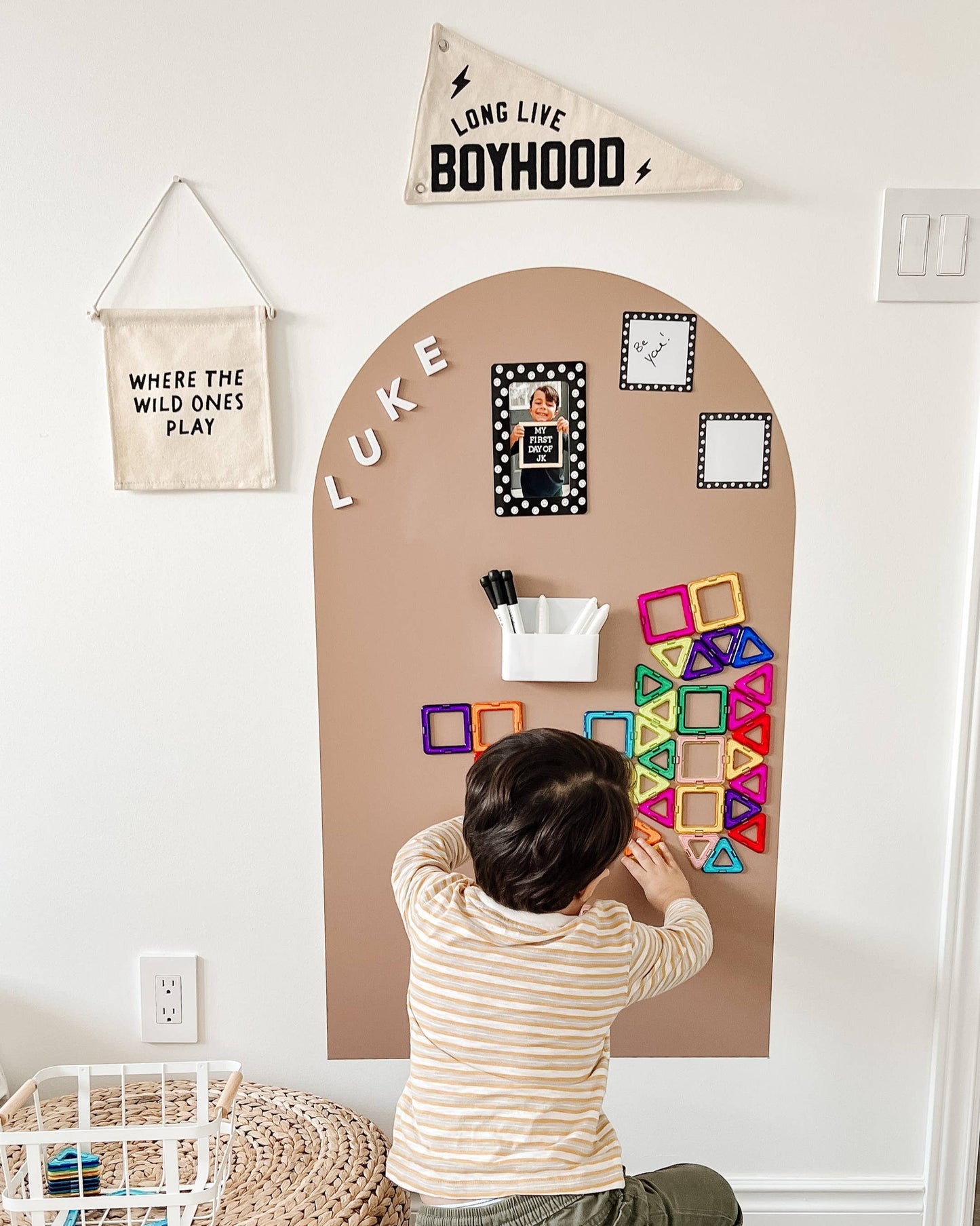 LARGE Magic Playwall (Caramel) - Arch Magnetic Wall Decal for Kids