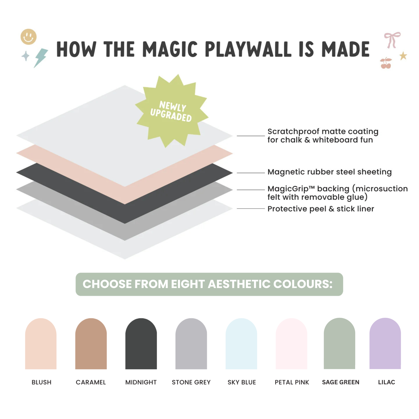 LARGE Magic Playwall (Caramel) - Arch Magnetic Wall Decal for Kids